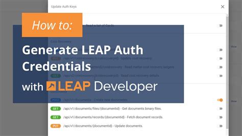 How To Generate Leap Auth Credentials Youtube