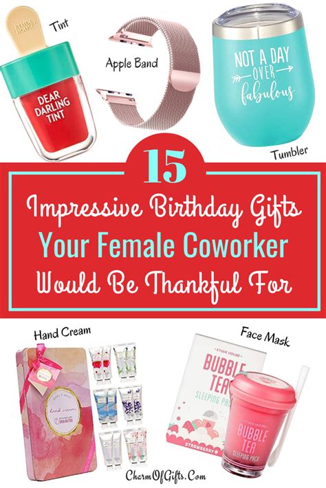 Ten gift ideas that start at less than a dollar per person? Best Female Coworker Birthday Gift Ideas They Would Love ...