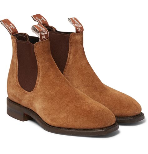 r m williams suede chelsea boots in brown for men lyst