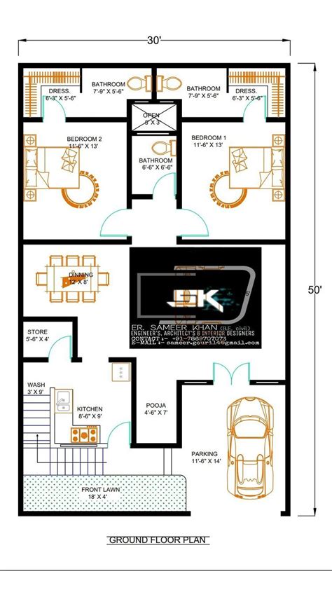 30x50 House Plans 3 Bedroom Homeplancloud