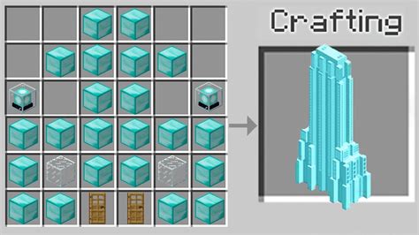 How To Easy Craft A Diamond House Skyscarper In Minecraft Secret