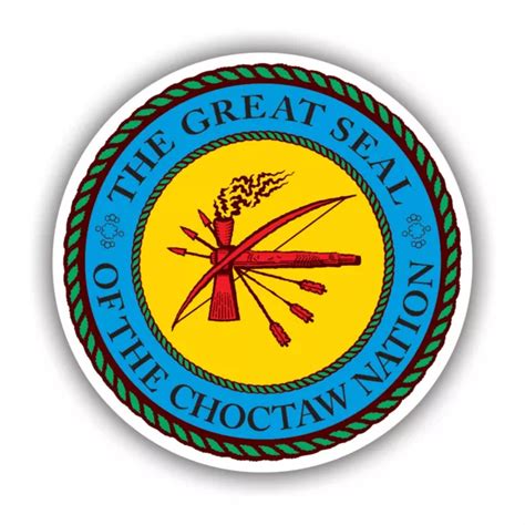 Round Choctaw Nation Seal Sticker Decal Weatherproof Native