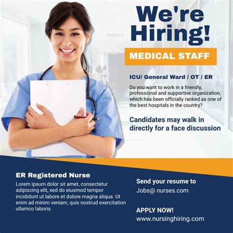 Were Hiring Medical Staff Ad Template Postermywall
