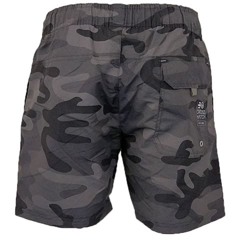 Crosshatch Mens Designer Army Camo Swimming Trunks Shorts Charcoal