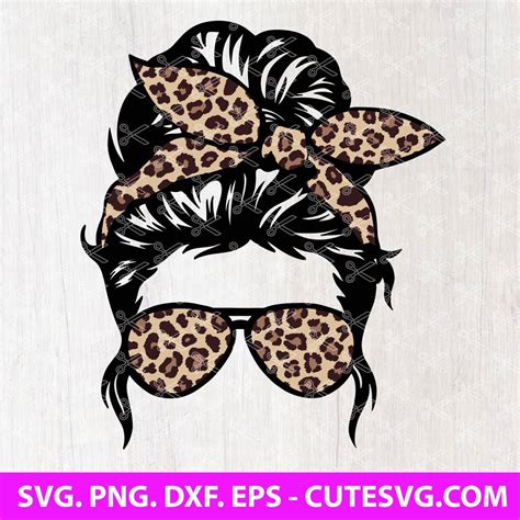 Messy Bun SVG Mom Life SVG PNG DXF EPS Cut Files Cricut