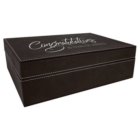 Personalized Leather T Storage Box Hinged Lid 12 14x8 14
