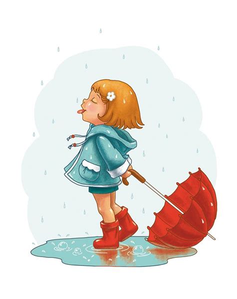 Umbrellasquenalbertini In The Rain Cute Drawings Girls Cartoon Art