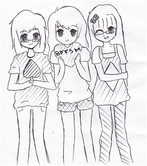 4 Best Friends Drawing Anime