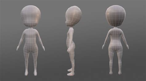 3d Model Chibi Human Figure Vr Ar Low Poly Cgtrader