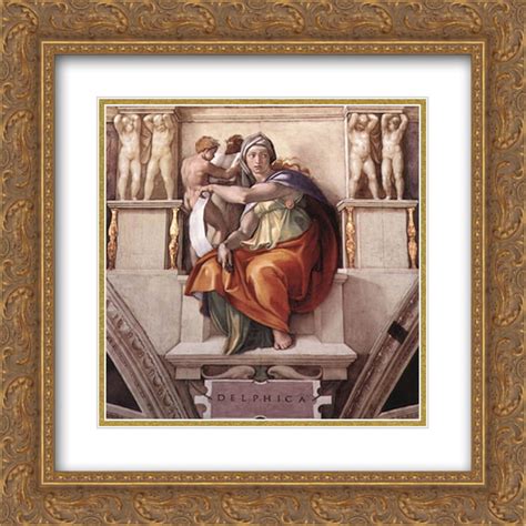 Michelangelo 2x Matted 20x20 Gold Ornate Framed Art Print Sistine
