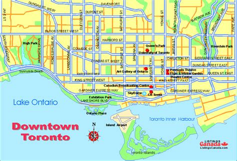 Toronto Downtown Map Ontheworldmap Com