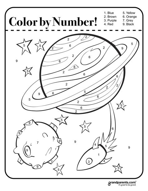 Color By Number Space Worksheet Space Coloring Pages Space