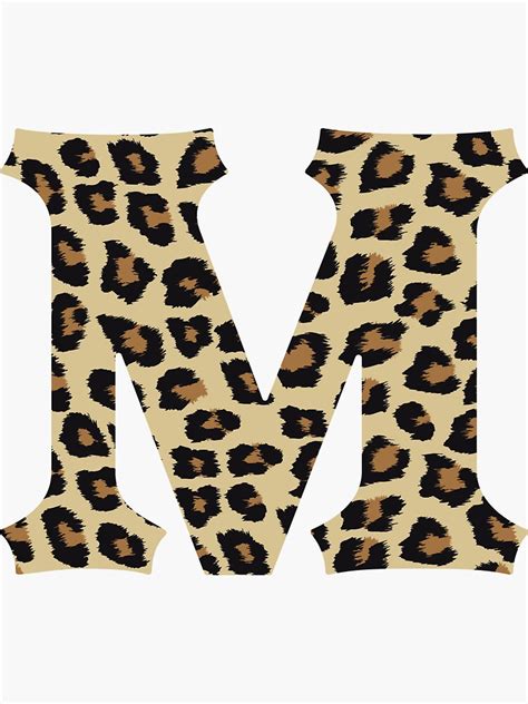 Letter M Leopard Cheetah Monogram Initial Sticker For Sale By