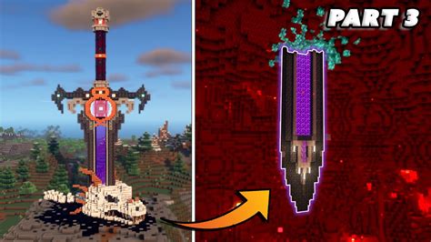 Minecraft How To Build A Sword Nether Hub Nether Sword Portal
