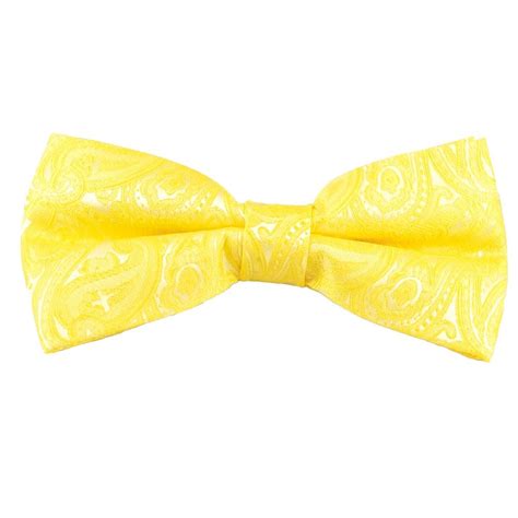 Bright Yellow Paisley Pattern Mens Bow Tie From Ties Planet Uk