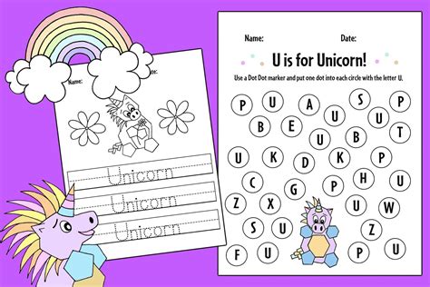 Unicorn Themed Crafts And Printables Unicorn Preschool Activity Pack