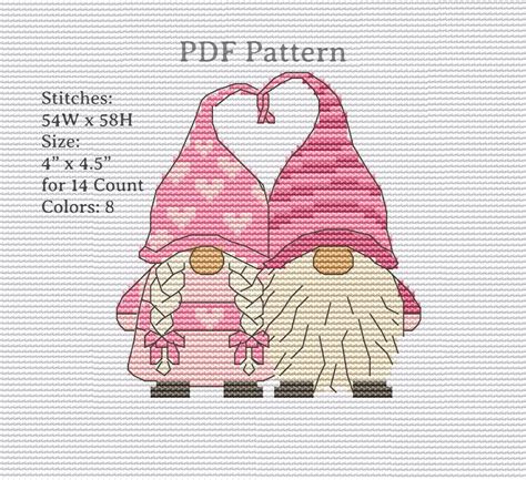 gnome cross stitch pattern pdf swedish gnome embroidery etsy