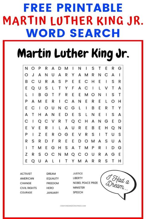 Martin Luther King Day Printable Worksheets