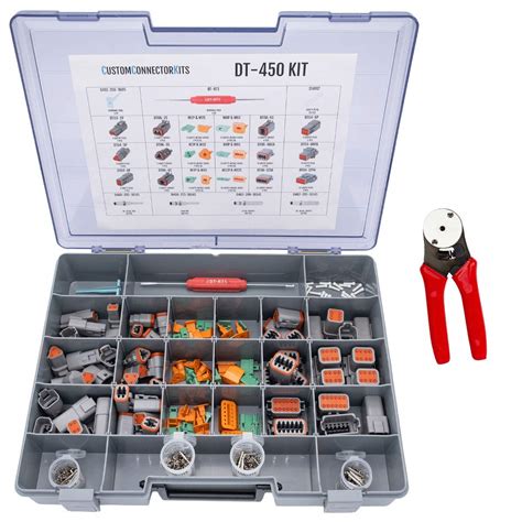 Delphikits Company Dt 450 Deutsch Connector Kit With Crimp Tool Gray
