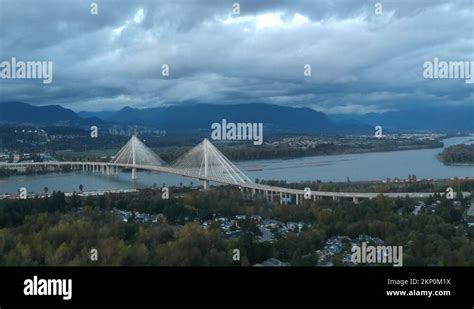 Time Lapse Of Port Mann Bridge Over Fraser River In Surrey Bc Looking