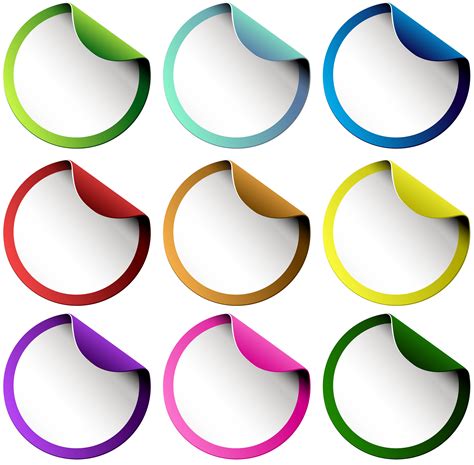 Set Of Colorful Round Stickers 295914 Vector Art At Vecteezy