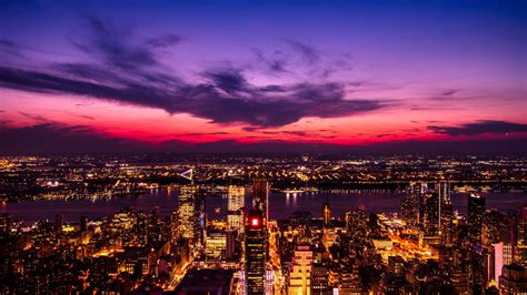 New York City Wallpaper 4k Twilight Sunset Cityscape