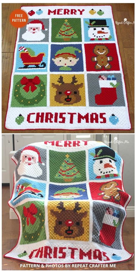 9 Free C2c Crochet Christmas Blankets And Afghans The Yarn Crew