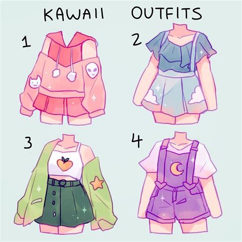 The Instructions For How To Draw Kawai Outfits In Anime Style