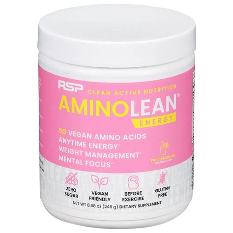 Rsp Aminolean Energy Powder Pink Lemonade Shop Diet And Fitness At H E B