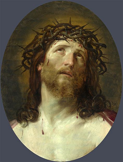 Head Of Christ Crowned With Thorns Painting By After Guido Reni Pixels
