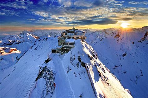 Schilthorn Mountain Station Switzerland Alpine Swiss Alps Sunset