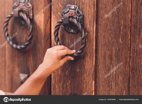 Hand Knocking In Door — Stock Photo © Alebloshka 162004664