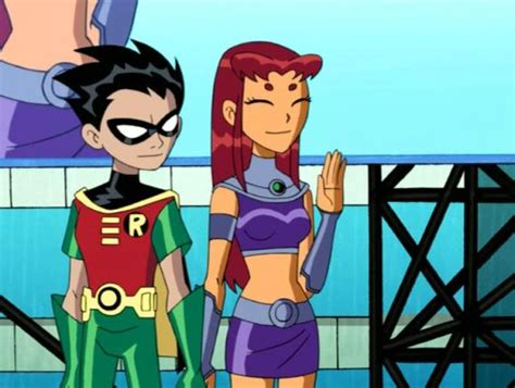 Image Teen Titans Robin And Starfire Romantic Couple Love