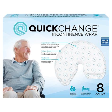 Quickchange Male Maximum Absorbency Incontinence Wrap One Size 8
