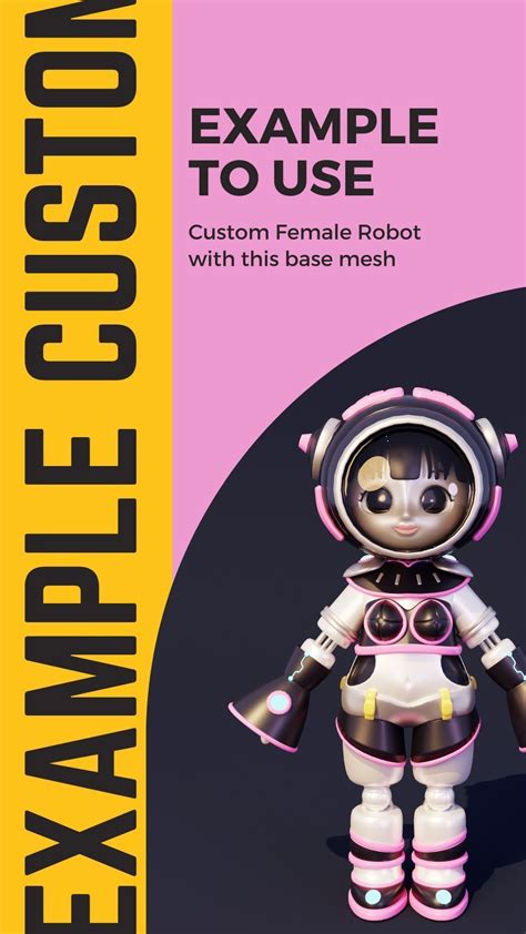 3d Model Base Meshes Character Starter Kit Cute Anime Chibi Girl Vr