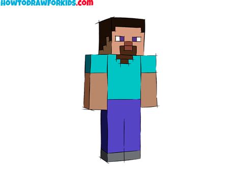 How To Draw Steve From Minecraft Easy Drawing Tutorial For Kids