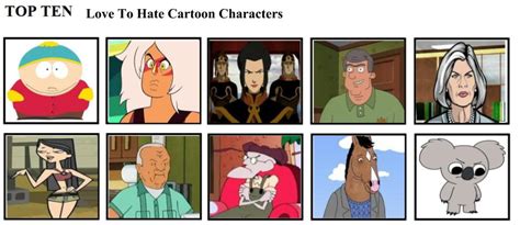 Top Ten Love To Hate Cartoon Characters By Mlp Vs Capcom On Deviantart