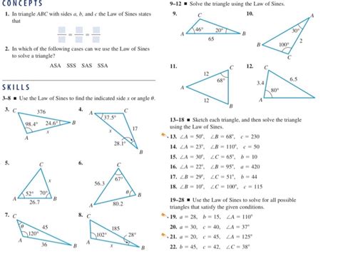 Solved Concepts 9 12 Solve The Triangle Using The Law Of