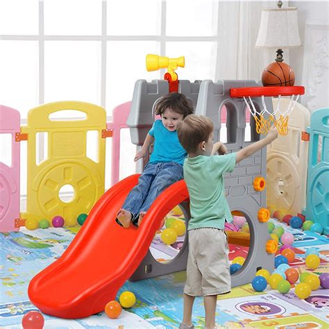 Costzon 4 In 1 Slide For Kids Toddler Climber Slide Set With
