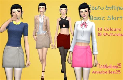 Basic Skirt By Annabellee25 Sims 4 Female Clothes