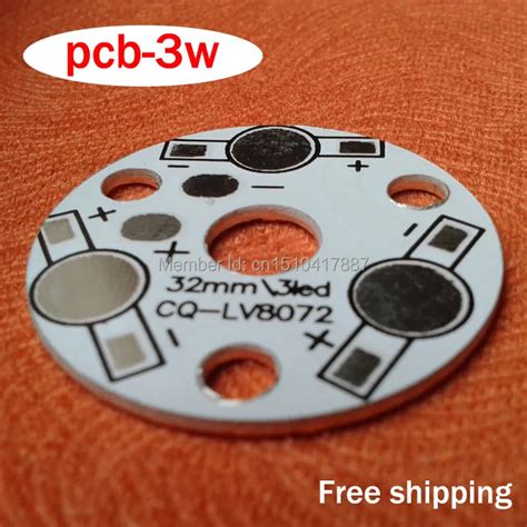 20 Pcslot 3w Led Pcb 32mm For 3pcs Leds Aluminum Plate Base