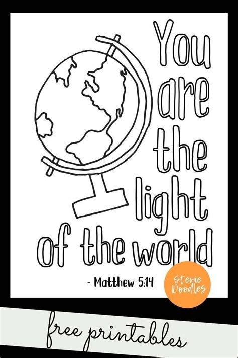Free Kids Scripture Coloring Page Matthew 514 You Are The Light Of