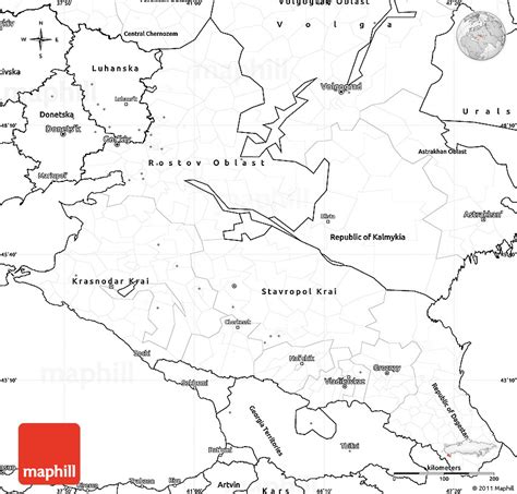 Blank Simple Map Of North Caucasus