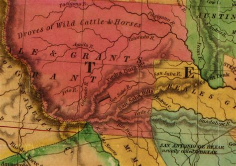 Texas 1835 State Map Young Land Grants Reprint Etsy