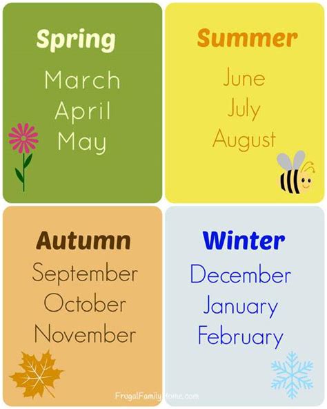 Teaching The Seasons And Months Free Printable