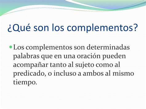 Ppt Los Complementos Powerpoint Presentation Free Download Id2582815