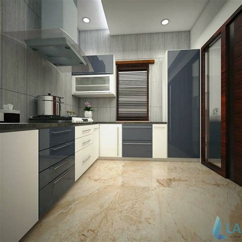 Manufacturer of l shape modular kitchen cabinet offered by neo wood interiors, bengaluru, karnataka. Premium Modular Kitchens Interior Design by LAXAKA #UrbanClapHomes #UrbanClapKitchens #grey #wh ...