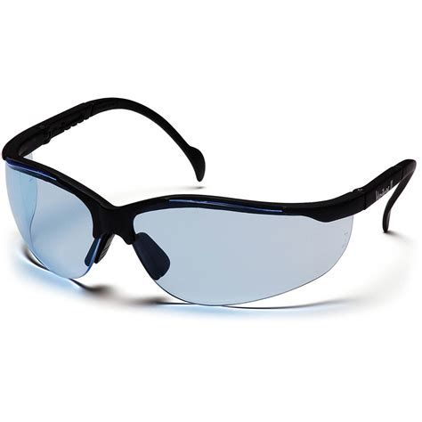 Pyramex Venture Ii Safety Glasses Black Frame Infinity Blue Lens