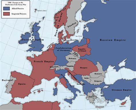 1908 An Alternate Ww1 96 Years After Napoleons Victory Imaginarymaps