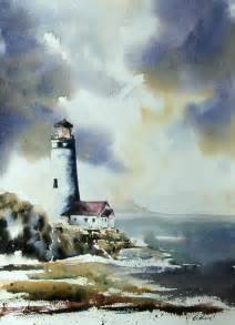 Lighthouse Watercolor Painting By Graham Kemp Art Collection